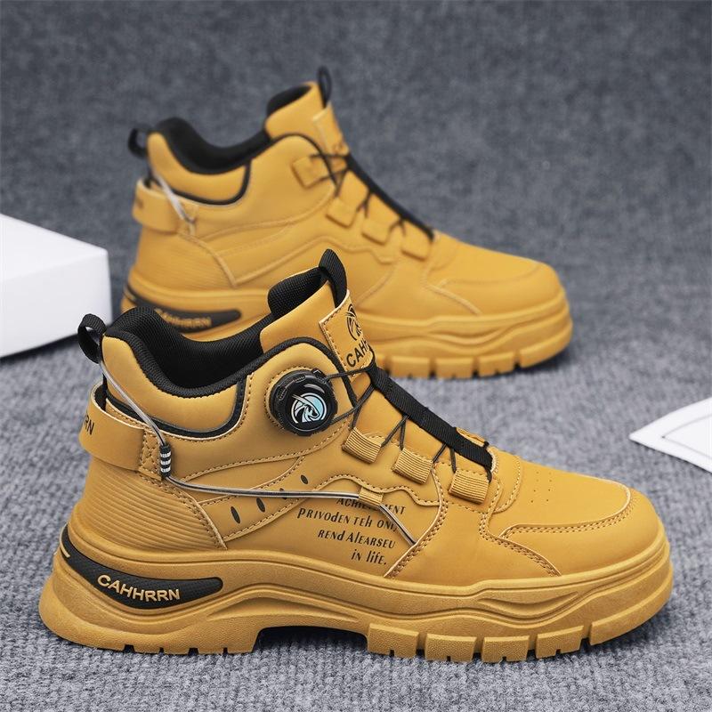 Martin boots spring new non-slip and wear-resistant rotating button casual hiking shoes