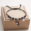 Creative Colorful String Cat Bracelet Woven Glass Handmade Bead Bracelet Hand Rope Jewelry Accessories Cartoon Hand Ring Women