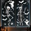 Halloween Static Stickers Funny Gentleman Skeleton Ghost Bat Spider Bar Mall Window Festival