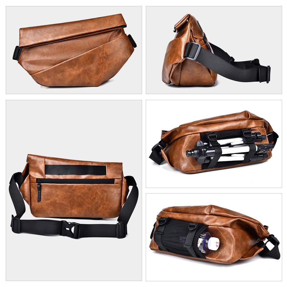 Whatna Leder Schulter Crossbody Brust Dickes Leder Kleinunternehmen Passt ein Perfekt für und Radfahren Herren Tasche, Tasche, Tasche, Tasche, 9,7-Zoll iPad,