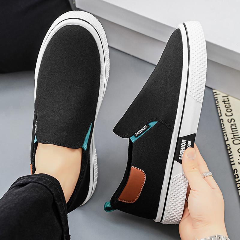 Men 's Casual Four Seasons Fashion Canvas Skateboarding  Students Comfortable Sneakers Boys Trending Soft Sole Breathable Shoes