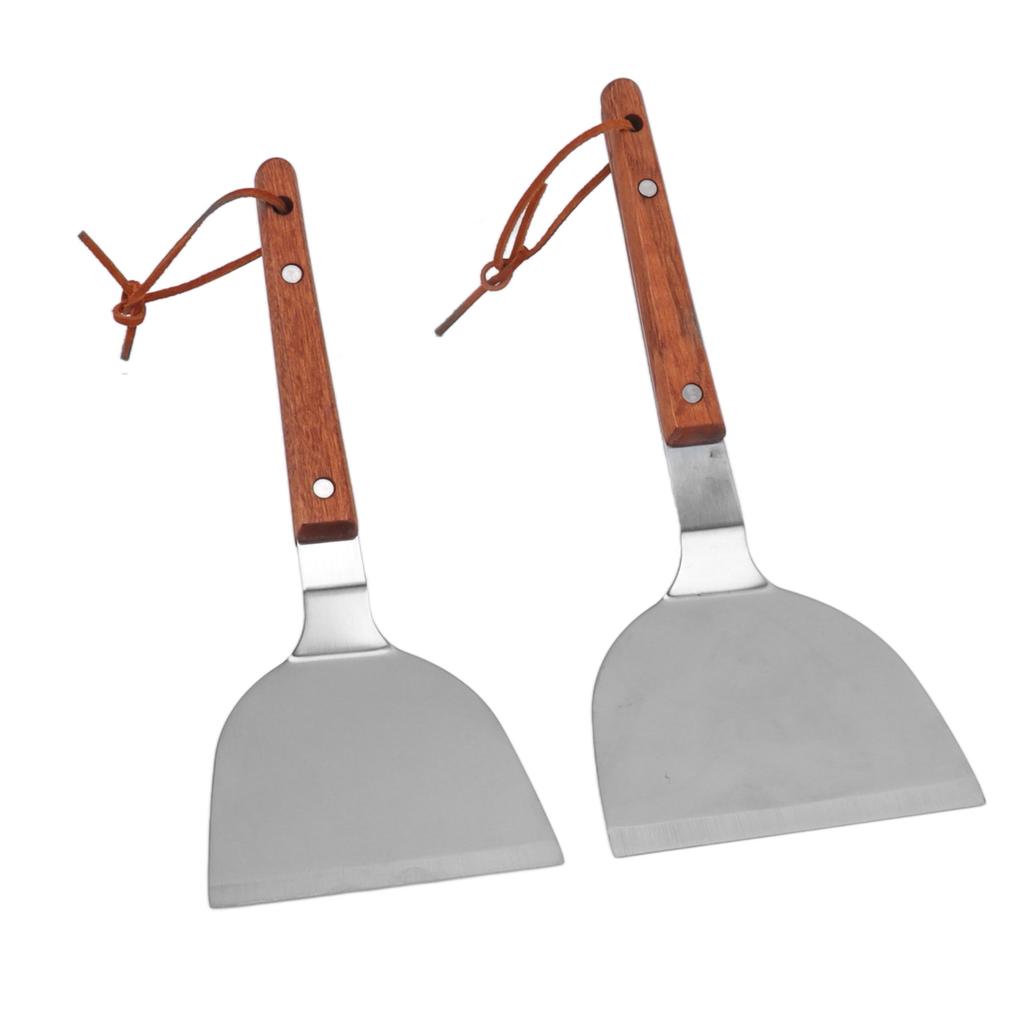 Spatula Turner Grill Flat Spatula Stainless Steel Comfortable Grip Wood Handle Heat Resistant Easy To Clean Durable