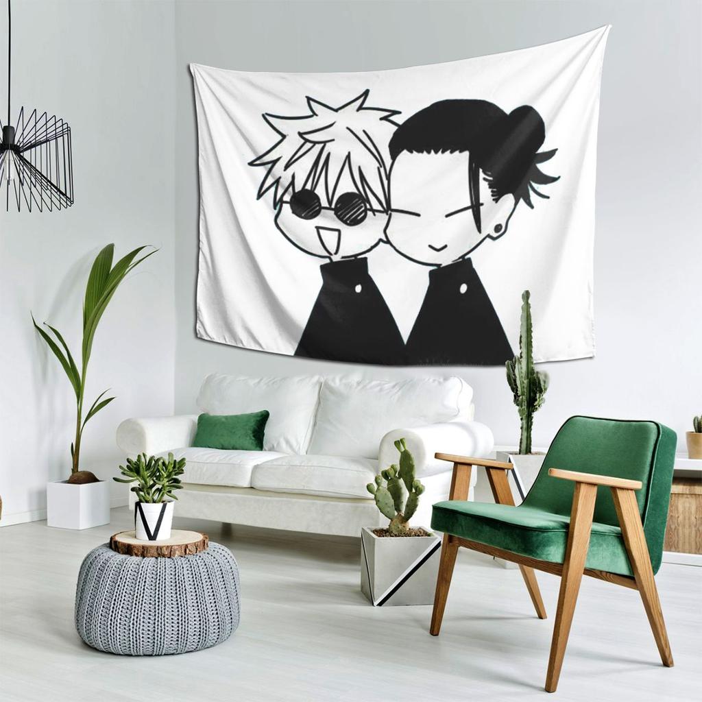 Gojo Satoru And Geto Suguru Tapestry Decor Art Aesthetic Tapestries for Living Room Bedroom Home Wall Cloth Wall Hanging