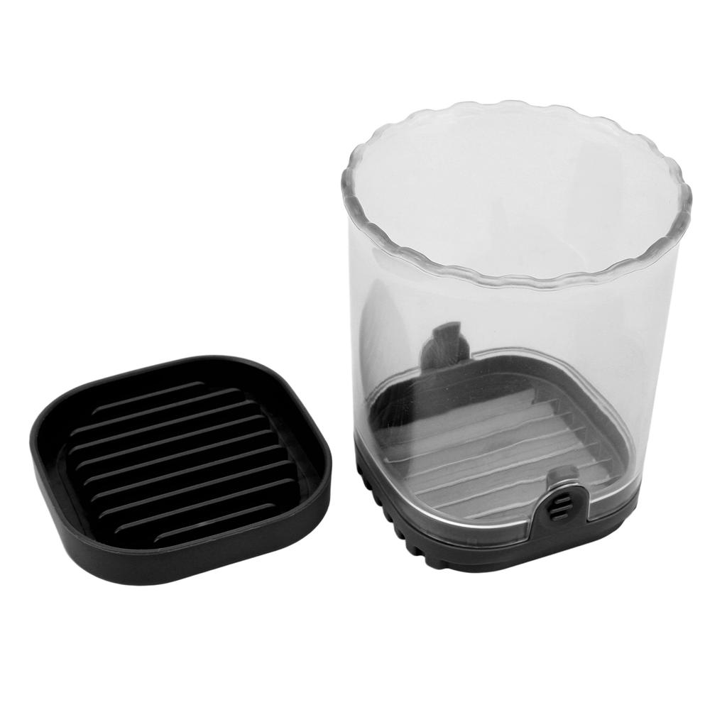 Slicing Cup Stainless Steel Multifunctional Labor Saving Safe with Push Plate Cutter Cup for Fruit Vegetable Black