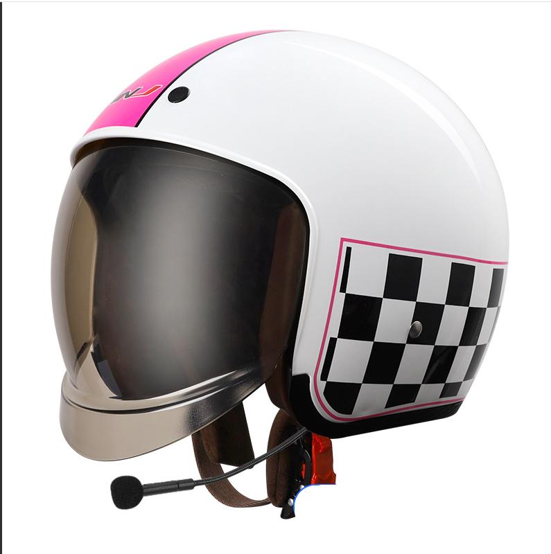 HNJ Harley Retro Electric Car Helmet Battery Men's Women's Half