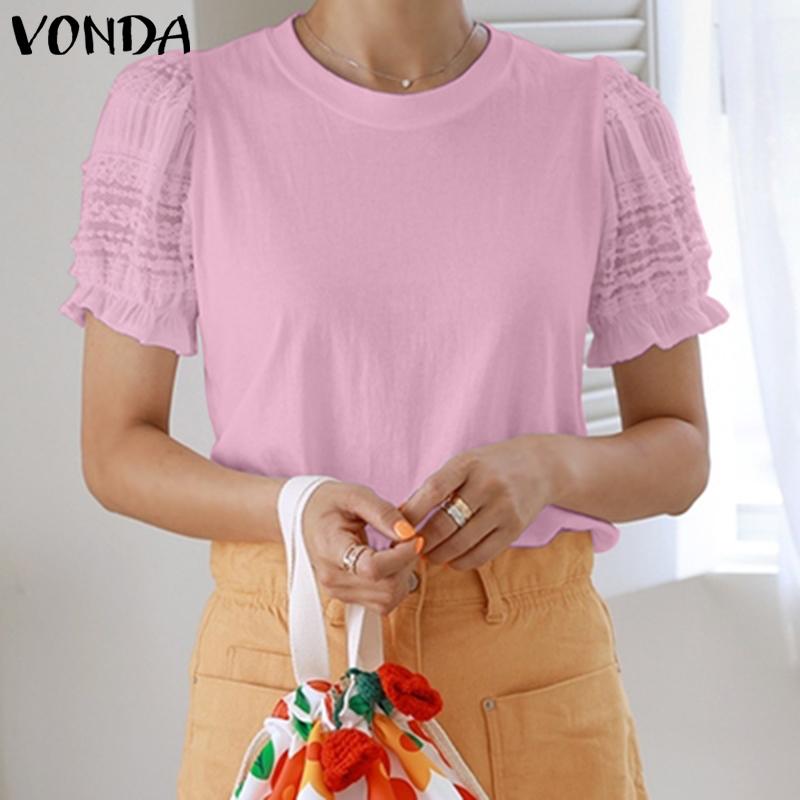 

VONDA Летние женские кружевные топы с короткими рукавами