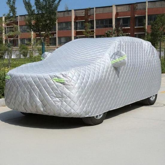All-Weather Car Cover with Reflective Strips Thickened Cotton Full Coverage Car Cover for SUV Sedan Hatchback Sun And Snow Protection Car Cover Top