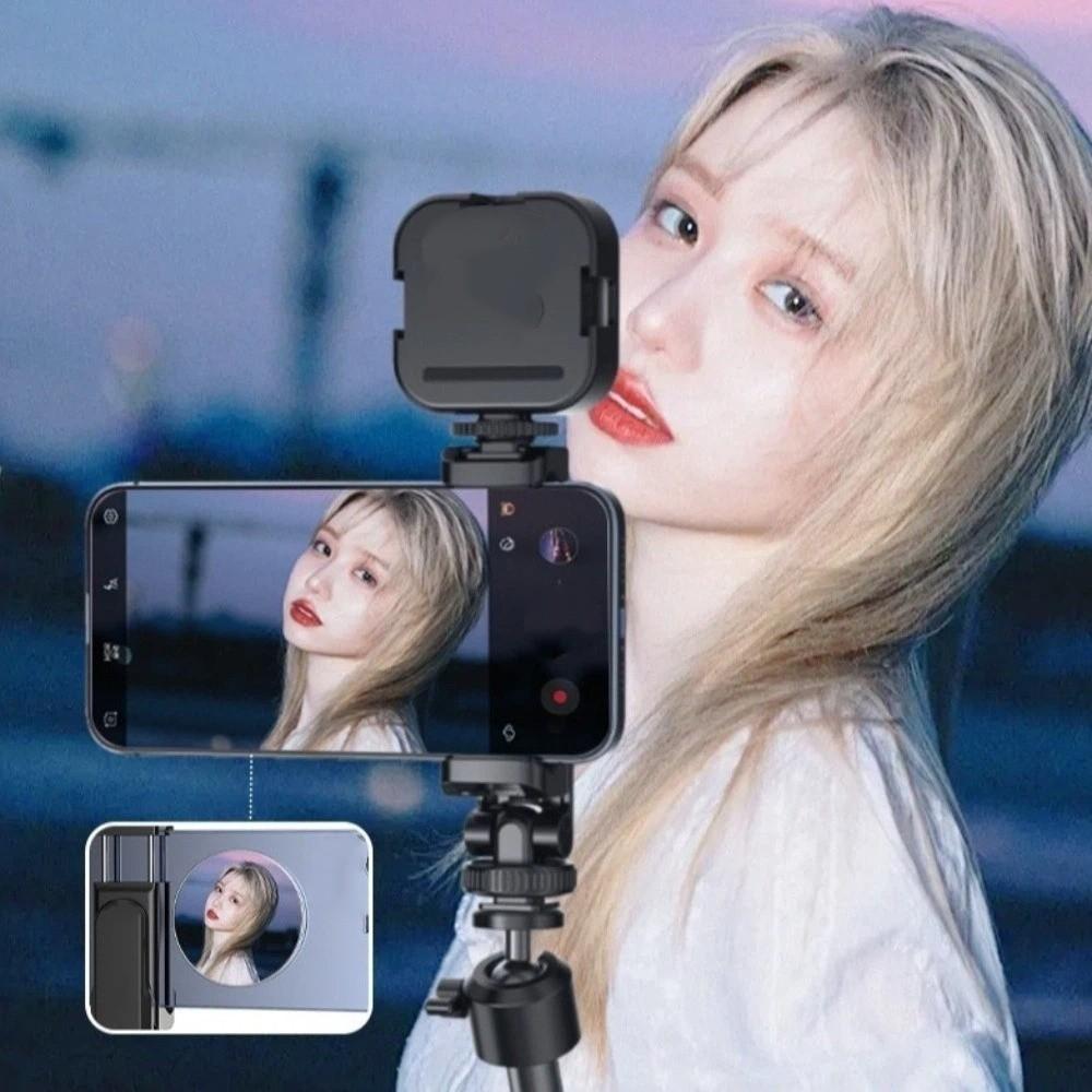 Tragbarer magnetischer Handy-Rückseiten-Selfie-Spiegel, runder Reise-Spiegel, reflektierend, für Streaming