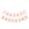 Goose Happy Birthday Banner - Sweet Pink Birthday Party Decorations,One Funny Goose Banner Photo Props,Daisy Leaf Lawn Party Garland,Happy Cake Smash