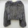 Real Raccoon Fur Braided Jacket Short Length 40cm Double-sided Encryption Slim Young Winter Tops Women's Coat