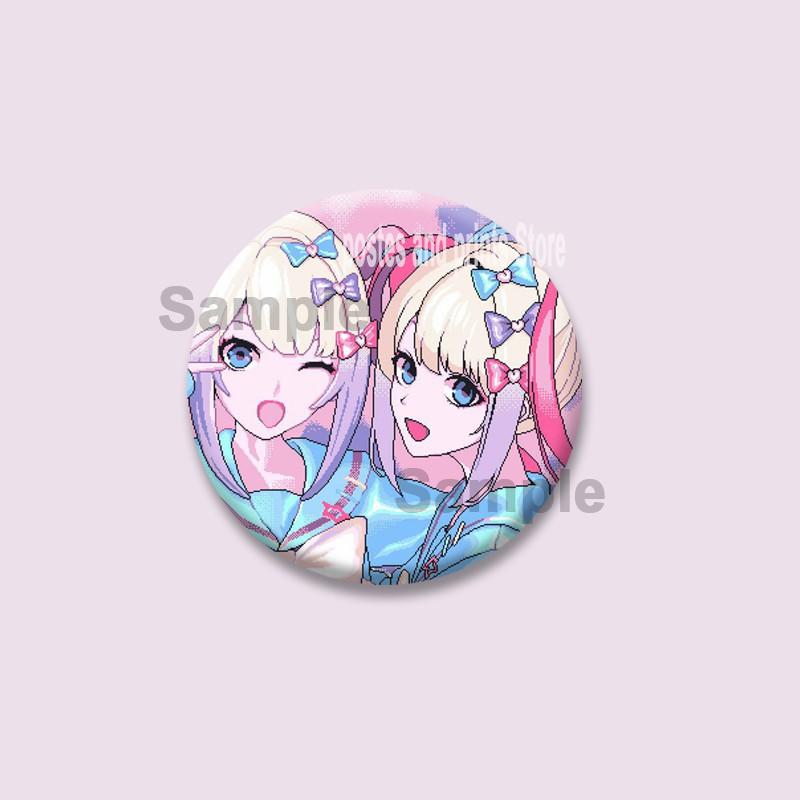 Pop Game Needy Streamer Overload Button Pins Cartoon KAngel Cosplay Badge Ame-chan Round Brooch Bag Hat Decor Jewelry Toys Gifts