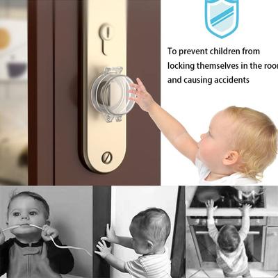 PP Child Proof Deadbolt Lock Kids Protection Door Knob Cover Door Switch Protective Cover Home