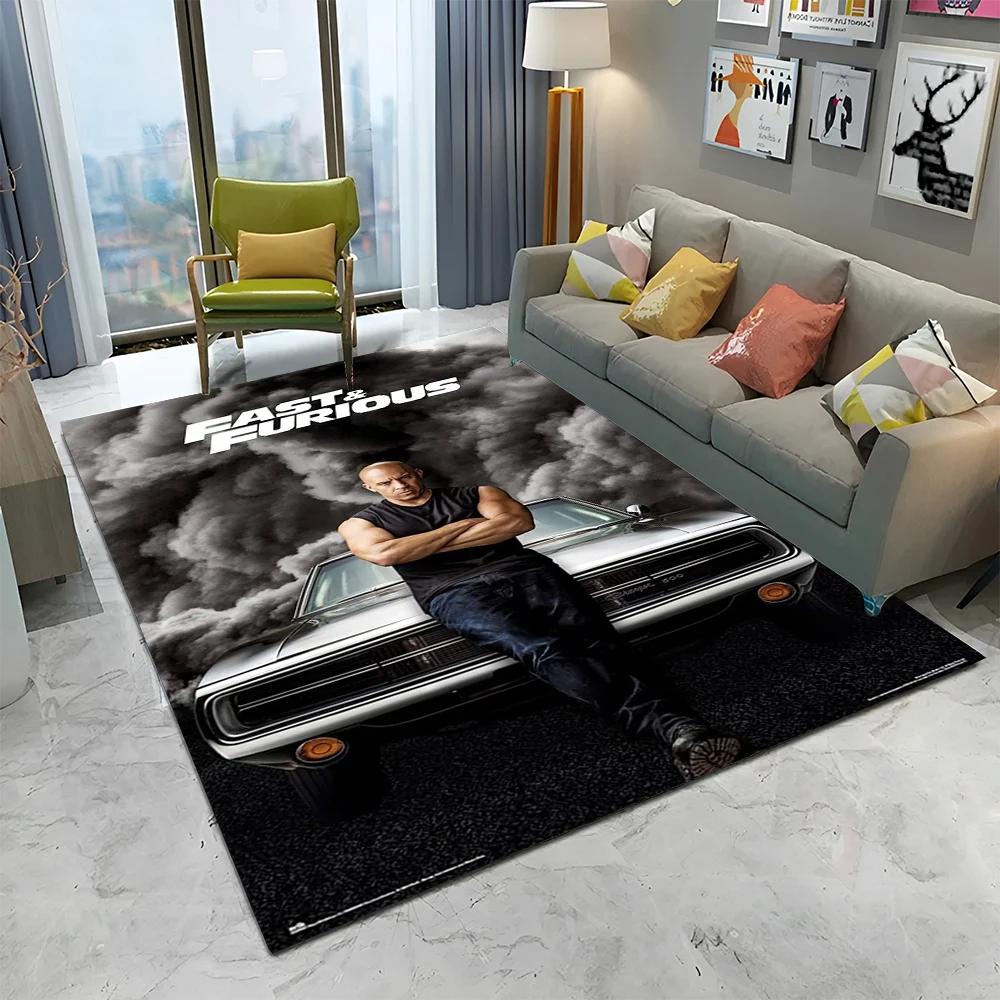 3D Printing HD 10 Fast & Furious X Carpet Rug for Home Living Room Bedroom Sofa Doormat Decor,kids Area Rug Non-slip Floor Mat