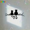 Vintage Metal Wall Art Romantic Cat Couple Heart Iron Home Decor Valentine Gift
