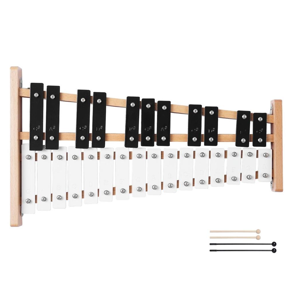 Glockenspiel Xylophone, 27 Notes, Professional Xylophone Percussion Instrument, with Metal Keys, Includes 4 Mallets, Carrying Bag, Beginner Musical