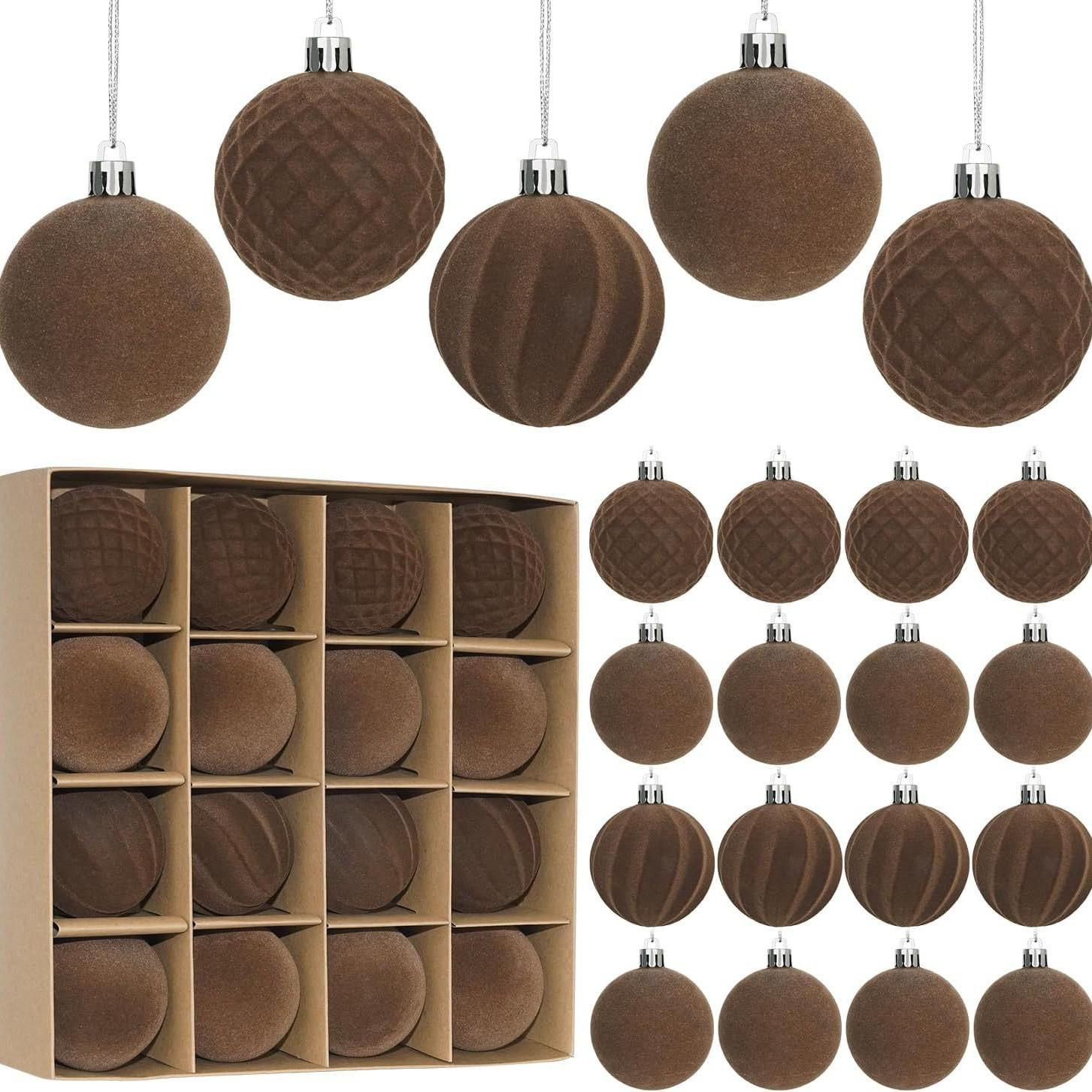 Christmas Ornaments: Flocked Balls & Hanging Tree Decorations