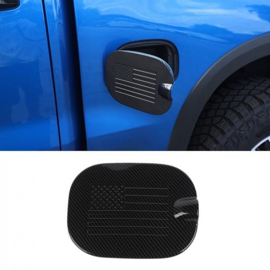 Exterior Fuel Tank Cap Cover Trim For 19+ Chevy Silverado GMC Sierra CarbonFiber