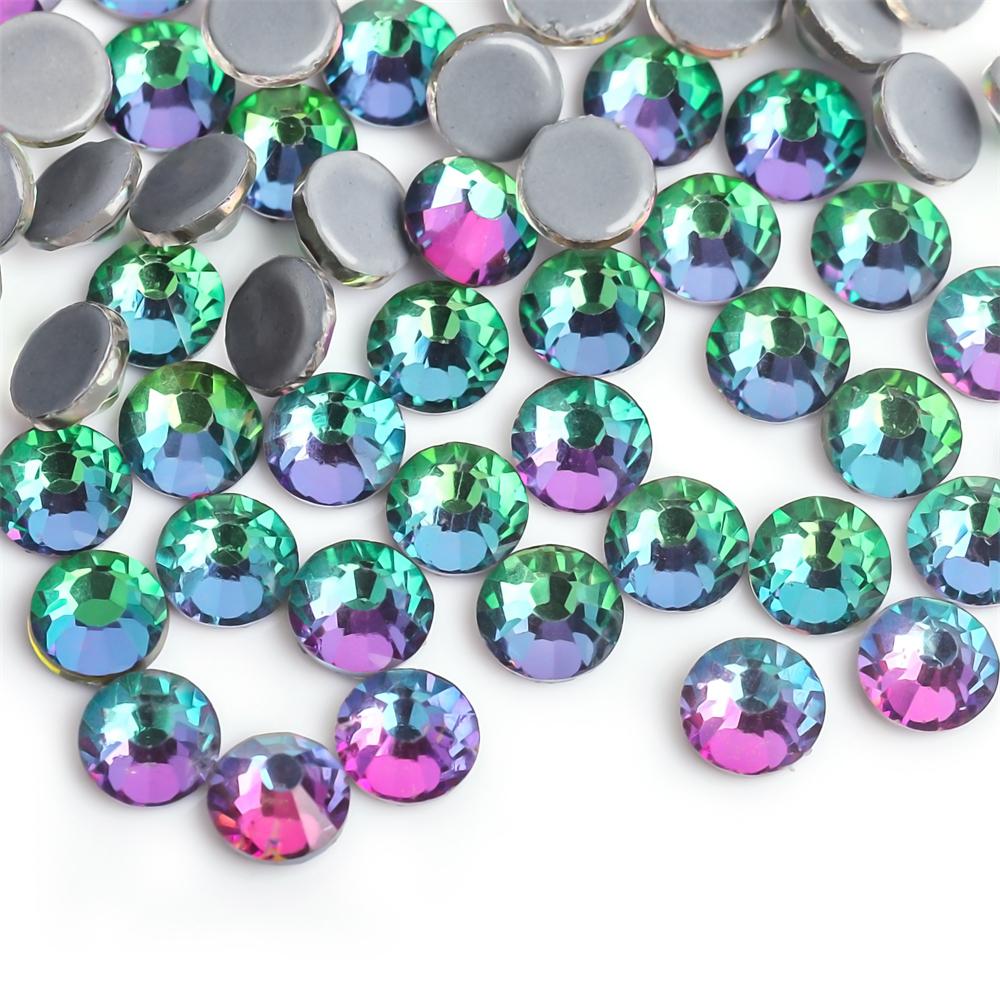SS6-SS30 40 Farben Crystal AB Better DMC Hot Fix Strasssteine, Glas-Strasssteine zum Aufbügeln, zum Nähen und für Stoffdekorationen