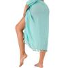 Women's One Piece Pareo Beach Wrap Skirt  Flowy Tassel Maxi Skirt, Sarong Cover Up for Vacation 1014