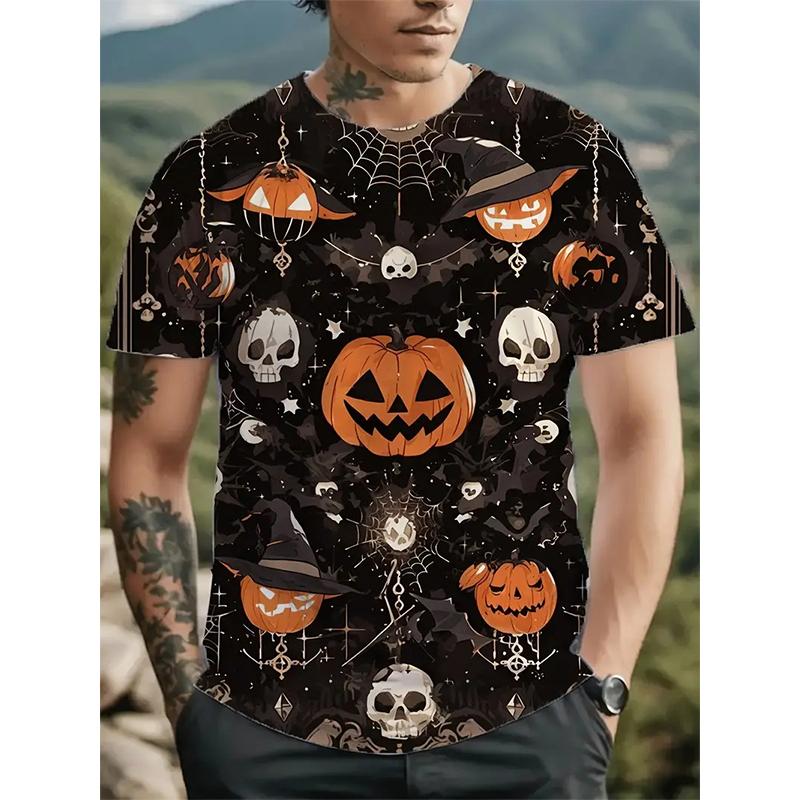 New Halloween Pumpkin Graphic T-shirts For Men Women  3D Printed Casual Round Neck Short Sleeve Tees Funny Festival Gifts Tops