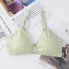 Ice Silk Ribbed Back Wrap Chest Adjustable Strap Bandeau Wire-Free Bra for Women