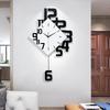 Large Wall Clock Silent Pendulum Battery Operated Non Ticking for Living Room Bedroom Office Home Decorative Wall Clock Square White Wood