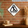 2D Flat, 1pc, Vintage Metal Aluminium Sign, No Entry Theme, Warning Decor Gift for Friends, Suitable for Garage, Office, Hallway, Warehouse, Work