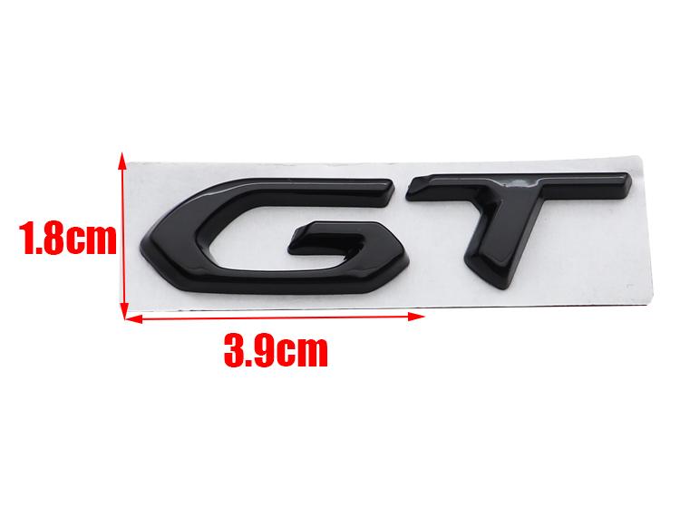 1pcs 3D GT metal Car Rear logo sticker Rear Bumper tail door trunk car Fender side sticker styling Accessories For Peugeot