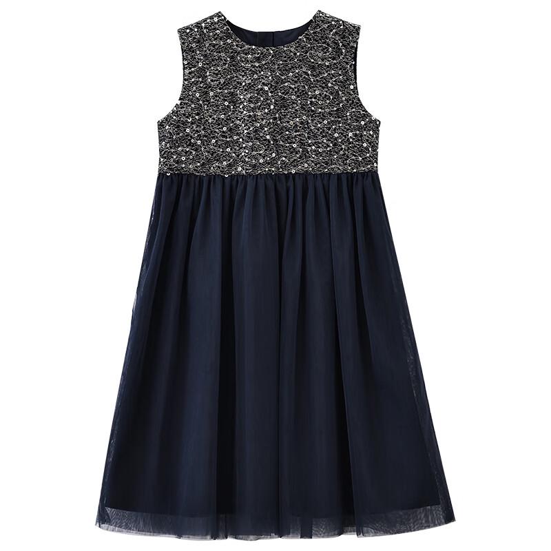 Hacikis Girls' Summer Sleeveless Mesh Sequin Dress