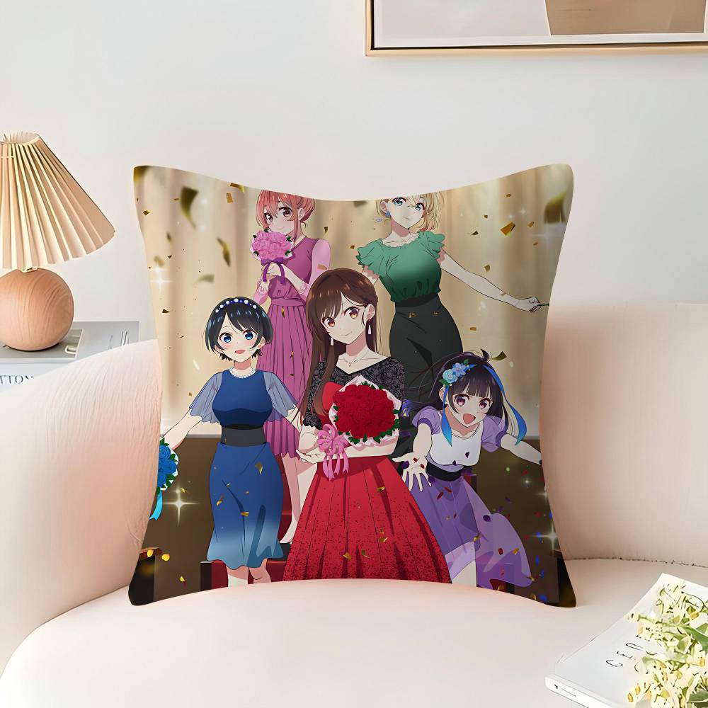 Anime R-Rent-A-Girlfriend Pillow Cushion Cover Pillowcase Living Room Sofa Home Decor Customized