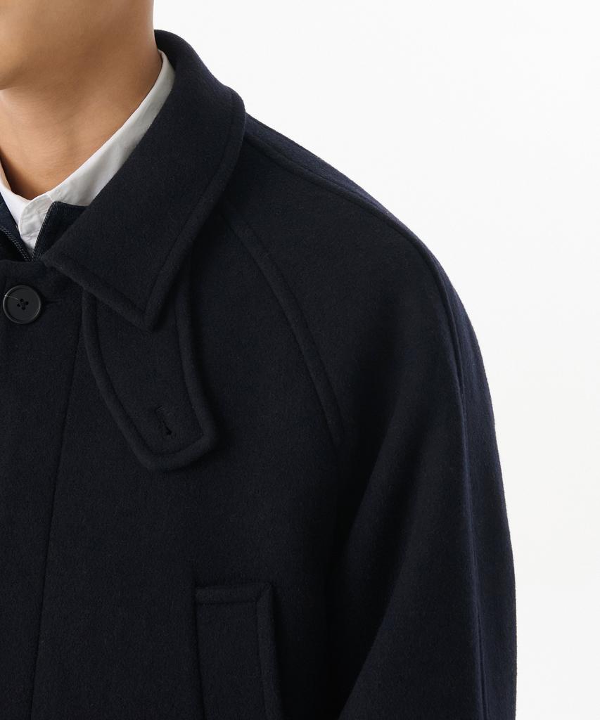 Musinsa Standard Wool Blend Oversized Muff Balmacaan Coat [Navy]