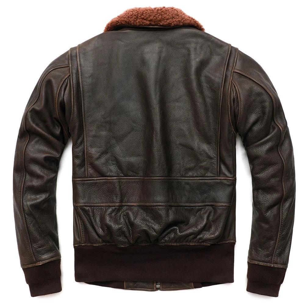 Super Flight Jacket Quilted Men Leather Jacket Soft Genuine Cowhide Natural Fur Collar M430