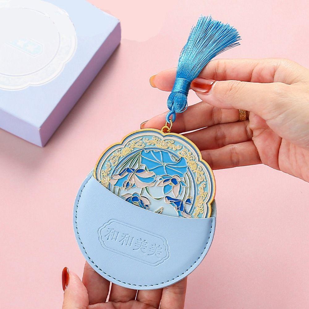 Handheld Chinese-style Pocket Mirror Portable Makeup Mirror Vintage Cosmetic Mirror  Makeup