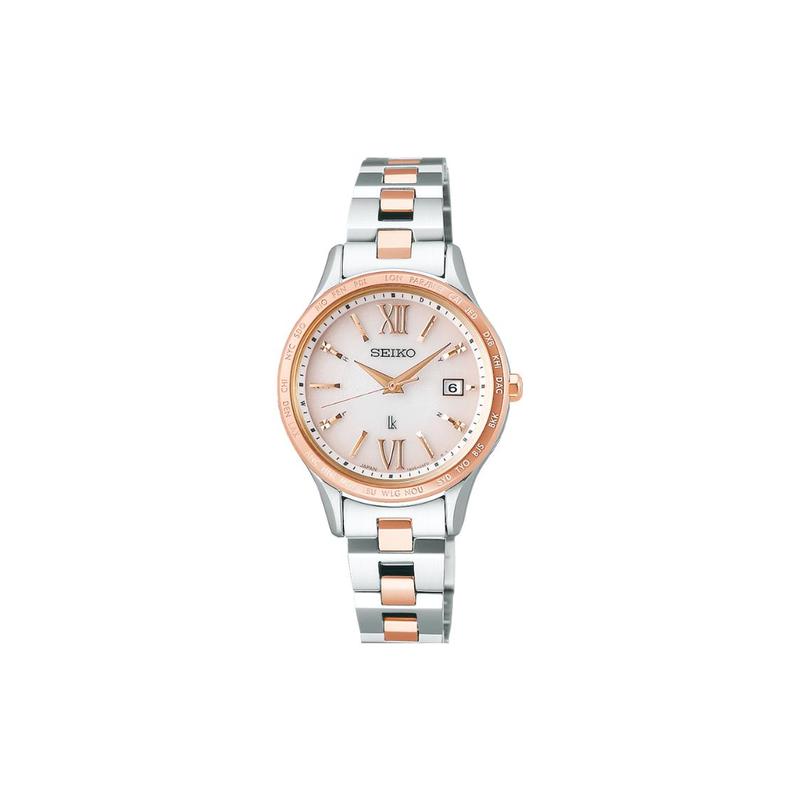

SEIKO 100 meters waterproof, solar Quartz, Steel Strap, 27.5mm, same style for men and women, white dial SSVV082 синій