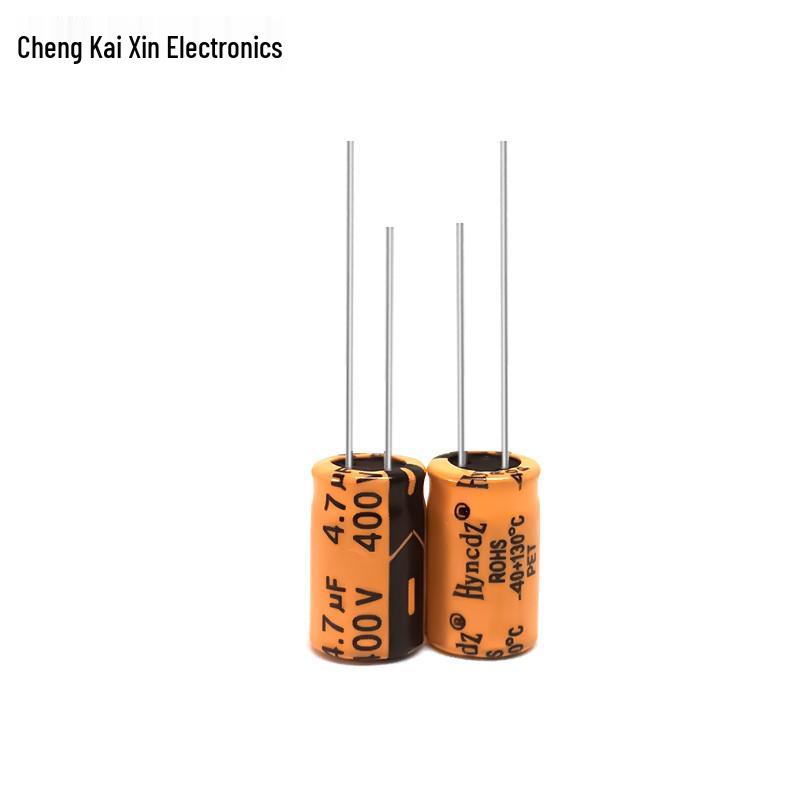 High-Temperature, Long-Life 130°C 400V 4.7uF 8x12 Orange Capacitor for High-Frequency 6000H Applications