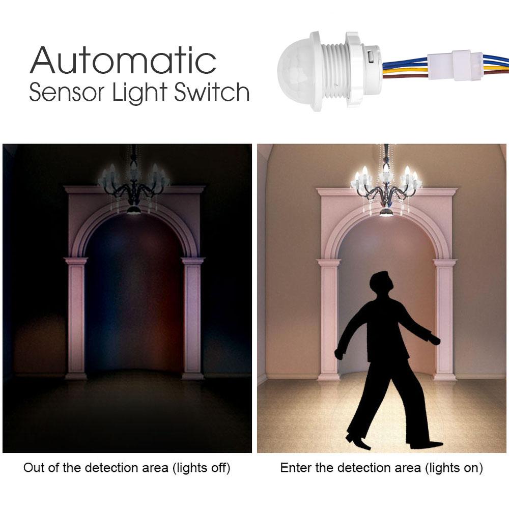 Auto On Off Motion Sensor 110V 220V Smart Switch Pir Infrared Motion Sensor Smart Home Human Body Automatic Sensor Night Lamp