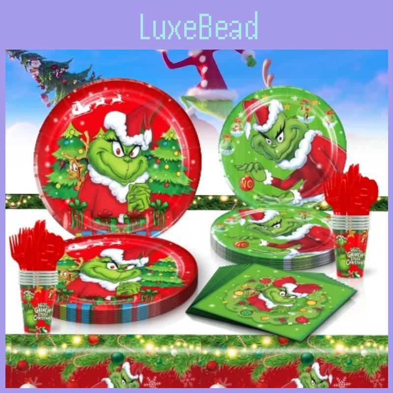 The Christmas Themed Party Decorations Supplies Set Plates Napkins Cups