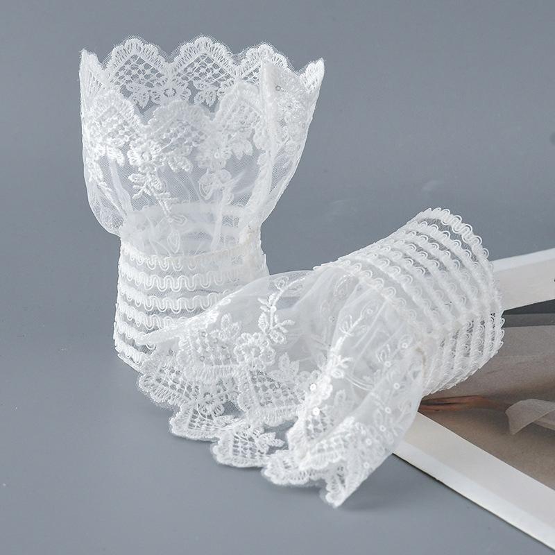 

Модные съемные накладные рукава Весенние декоративные рукава Кружева Рюши Локоть Съемный рукав Манжета Универсальная накладная манжета One Size