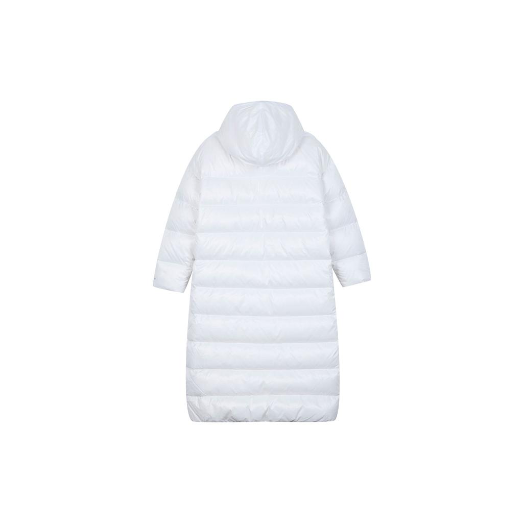 Nike Logo Print Solid Color Warm Long Hooded Down Jacket Women Outerwear White DH4082-100