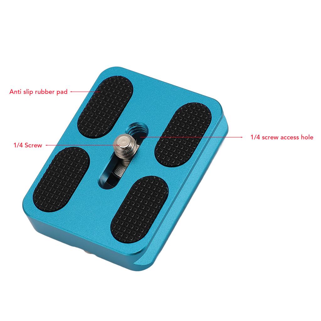 Camera Quick Release Plate for Arca 1/4 Inch Thread Metal Anti Slip Rubber Pad Universal QR Plate for Tripod Ball Head
