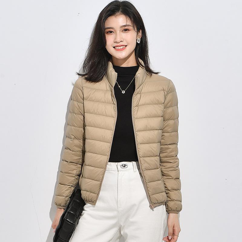 

Элегантная тонкая куртка-пуховик для женщин, легкая, легкая, укороченная куртка для улицы на осень и зиму 4XL