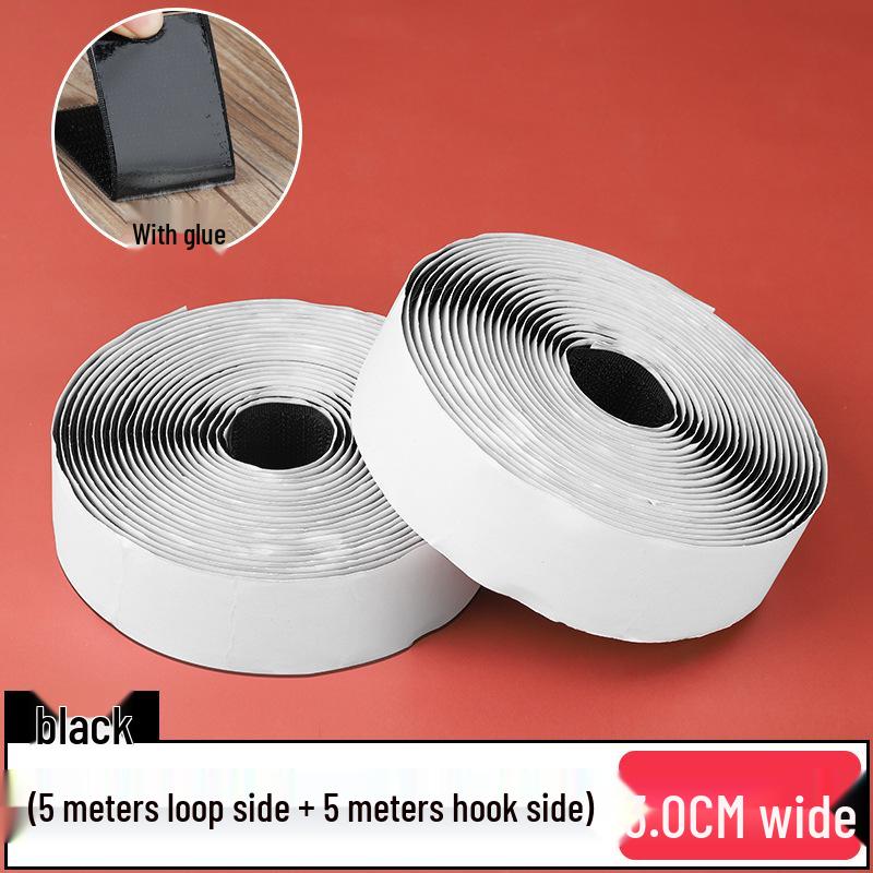 25 m dubbelsidig kardborreband - Självhäftande för gardiner, myggnät och bilmattor
