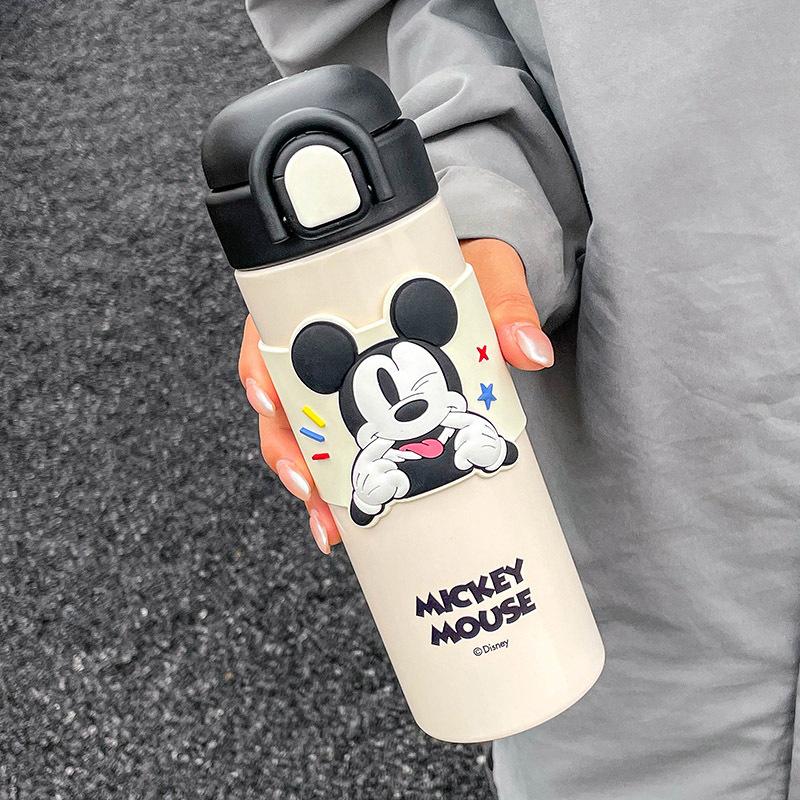 Baifenbai Home Furnishing Unisex Infant Children's Thermos Cup With Straw, Water Cup For Boys And Girls To Go To School, Cute Cartoon Portable Cm