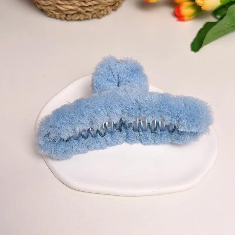 Fluffy Plush Faux Fur Big Crab Hair Claw Clips Women Girls Winter Ponytail Holder Hair Barrettes Clamps Hair Accessories Cheap