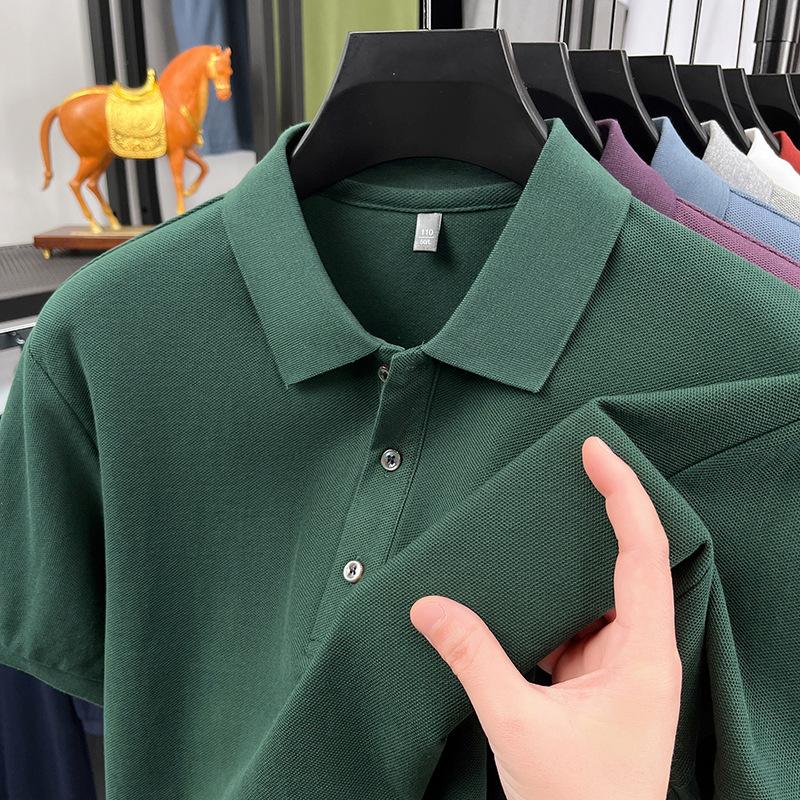 Short Sleeve Polo Shirt Men's Summer Business Casual Fashion Versatile Lapel Collar Loose Fit T-Shirt