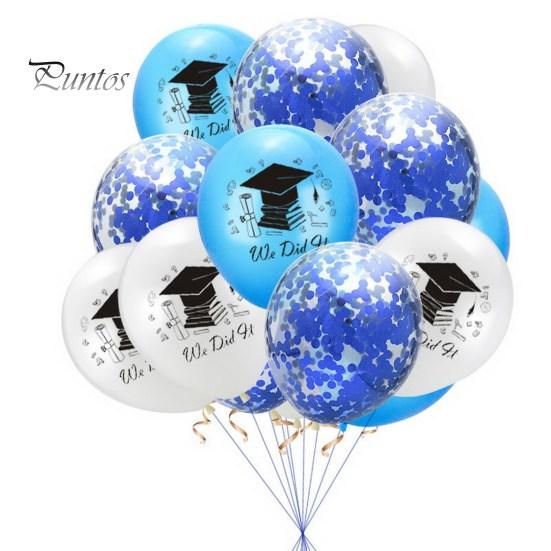 10Pcs Trendy Glitter Thickened Grad Balloons Graduation Season Photo Props Grad Balloons Party Supplies