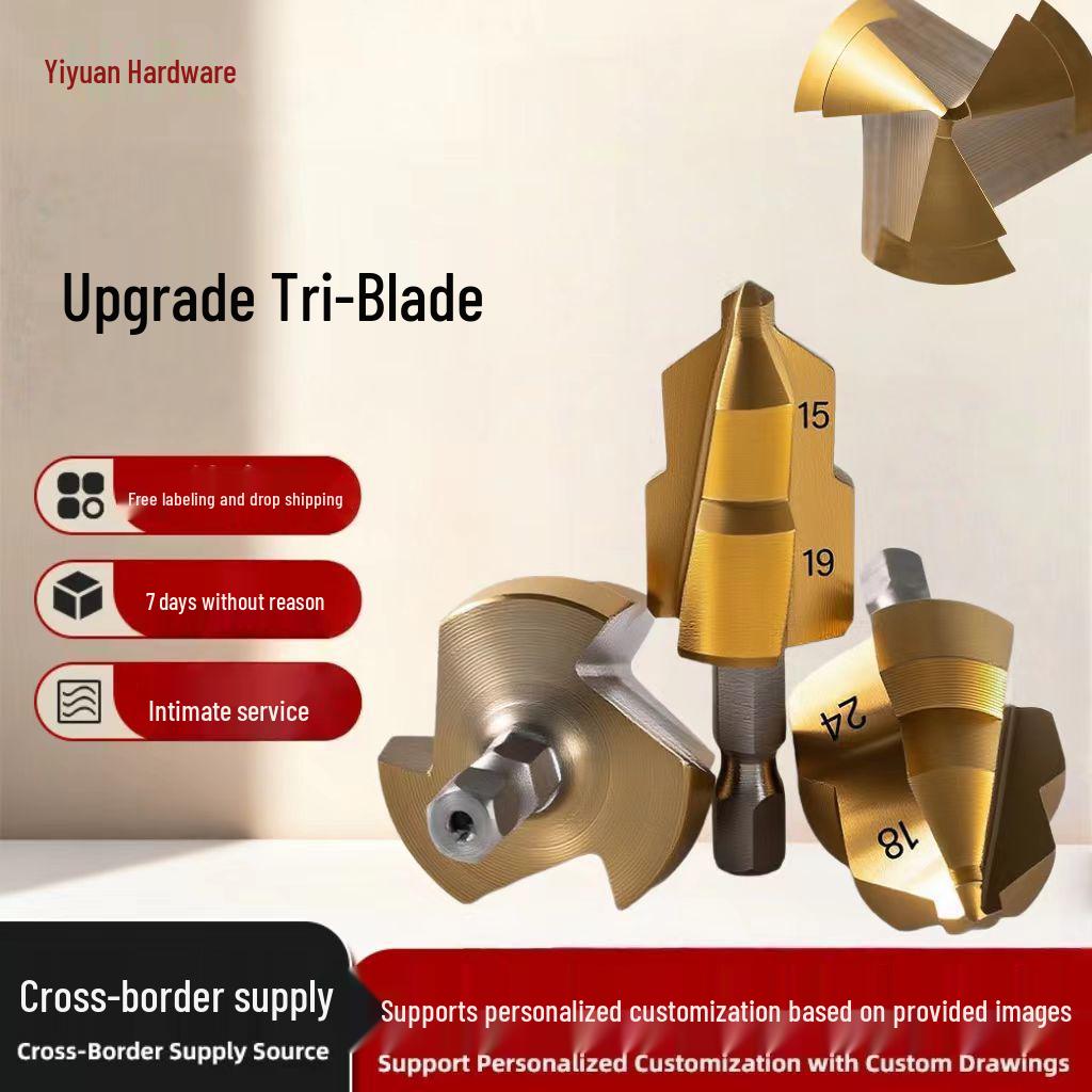 Upgraded Three-Blade PPR Outlet Drill Bit for Plumbing and Electrical Pipe Installation