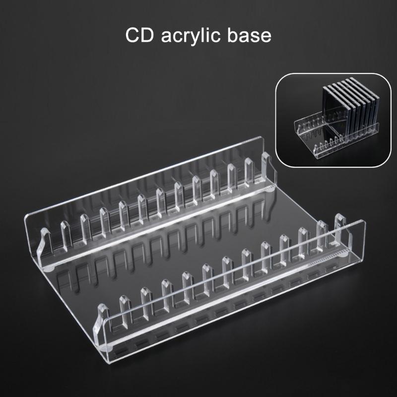 Clear Acrylic CDs Holder, Desktop Organizers Rack for 12 Standard CDs Case, Slip Resistant Base