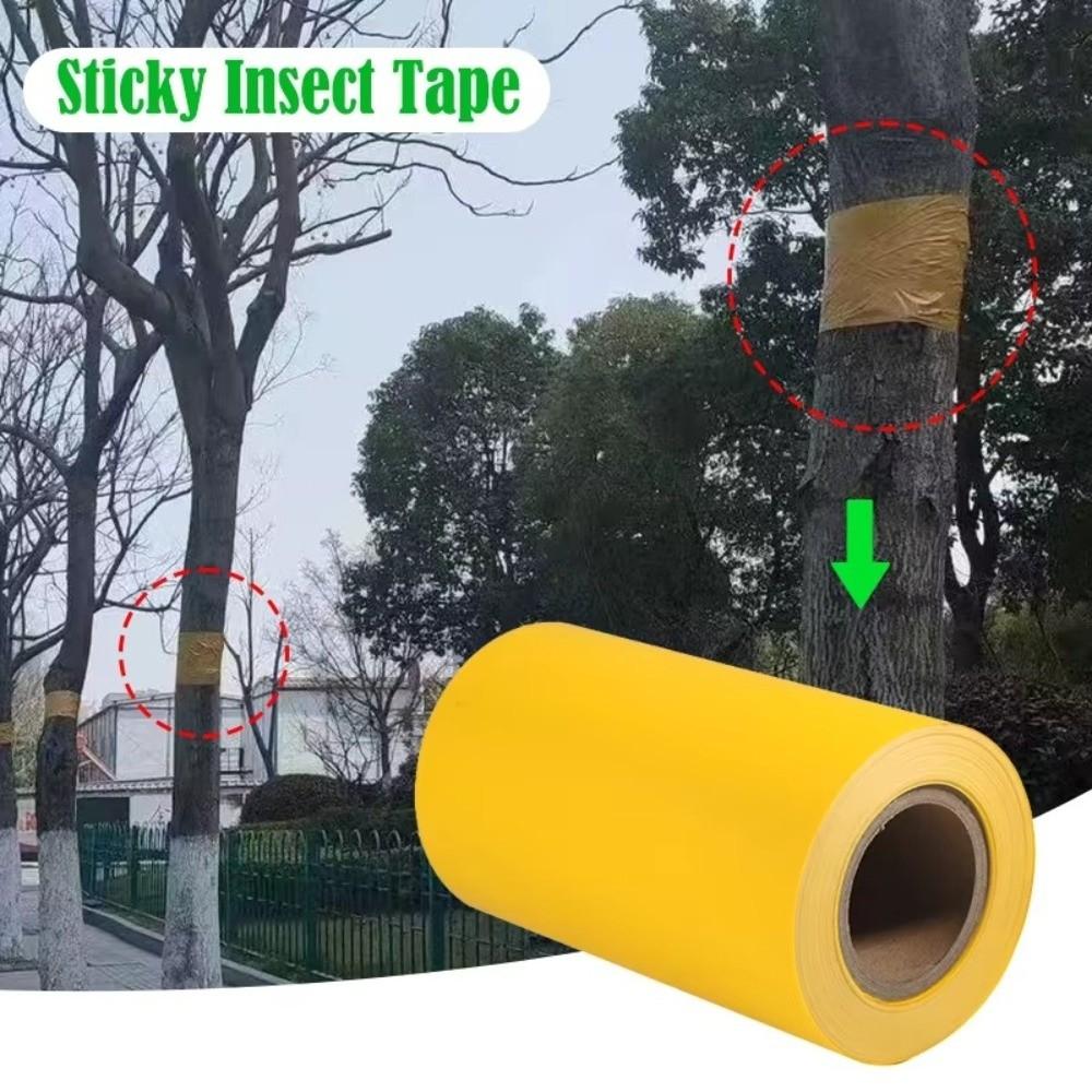 Yellow Outdoor Insect Trap 5/10M Crawling Insect Trap Insect Proof Tape Outdoor Use