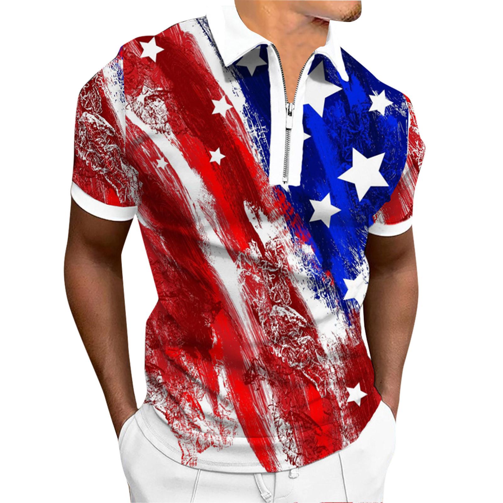 

Летняя модная мужская рубашка с коротким рукавом и молнией, модная футболка, мужской кардиган XL красный